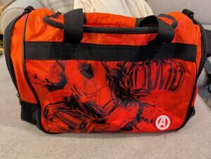 Marvel Avengers Iron Man Duffle Bag Red Black Small Gym Sports Travel Luggage
